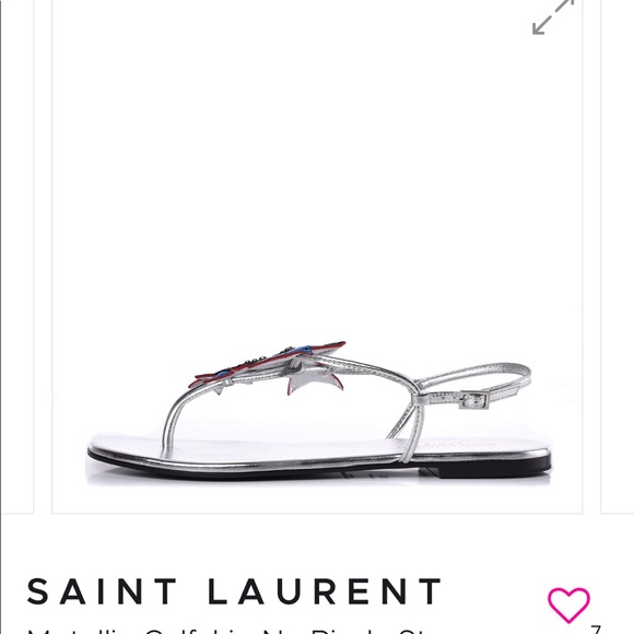 Saint Laurent Calf Skin Metallic Star Sandals - Picture 7 of 10
